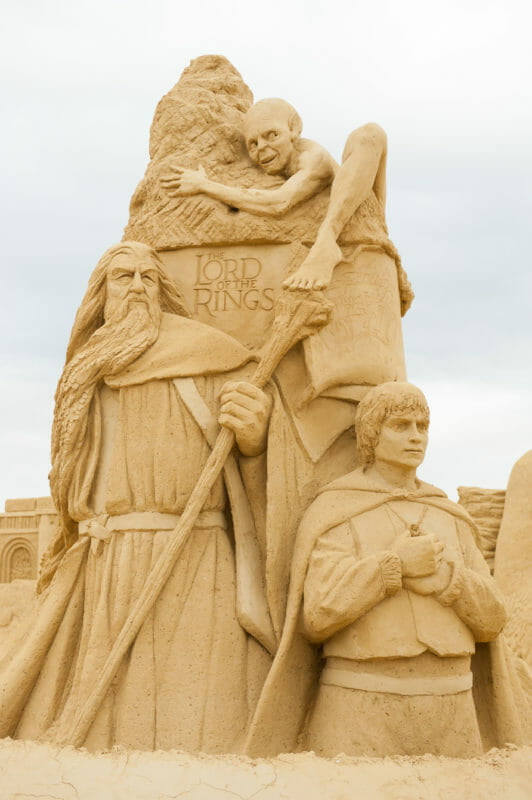 Escultura de arena de El Señor de los Anillos