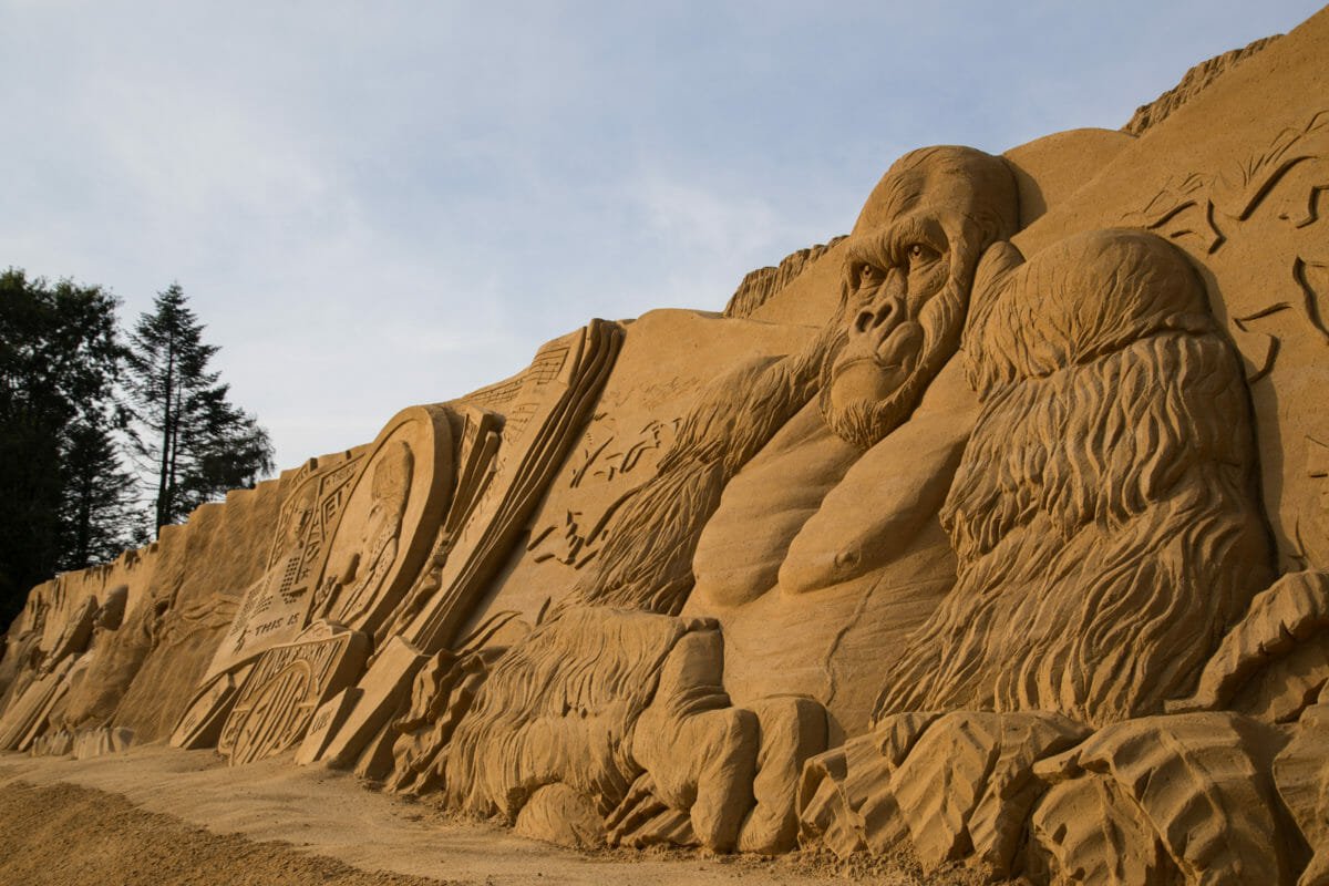 King Kong Sandskulptur - Sandskulpturenfestival Dänemark