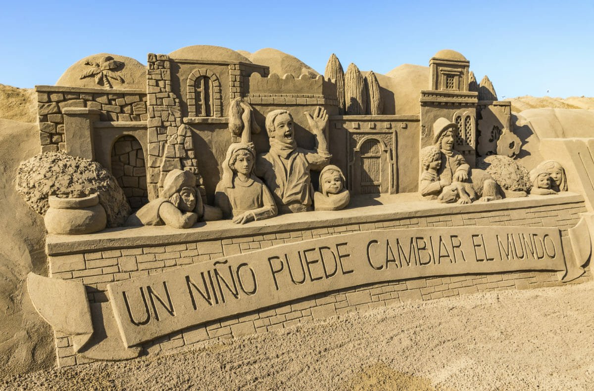 Escultura de arena en Gran Canaria